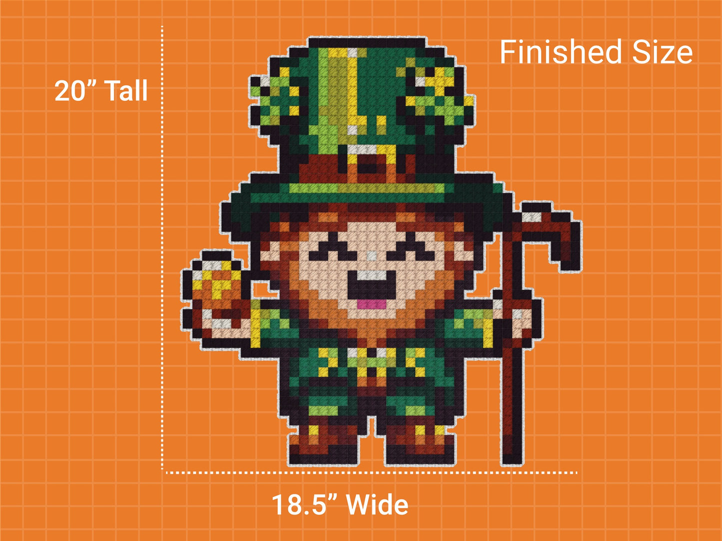 Leprechaun Pattern | Needlepoint, Plastic Canvas Pattern | Great for Kids, Teens and Adults