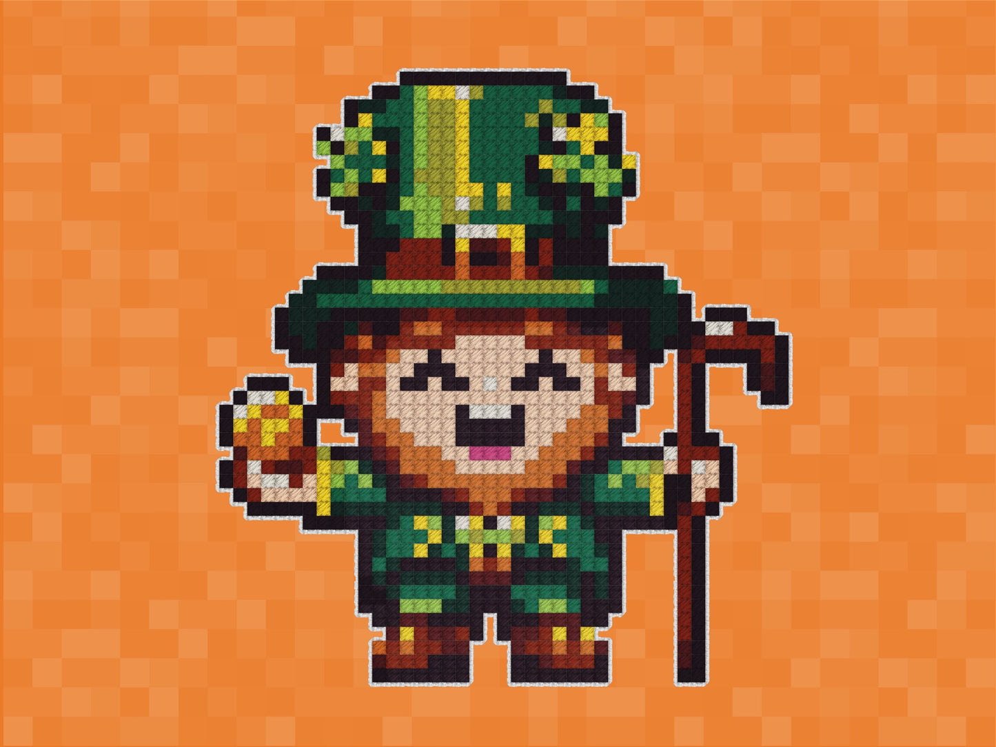 Leprechaun Pattern | Needlepoint, Plastic Canvas Pattern | Great for Kids, Teens and Adults