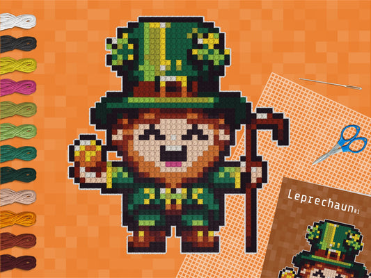 Leprechaun Pattern | Needlepoint, Plastic Canvas Pattern | Great for Kids, Teens and Adults