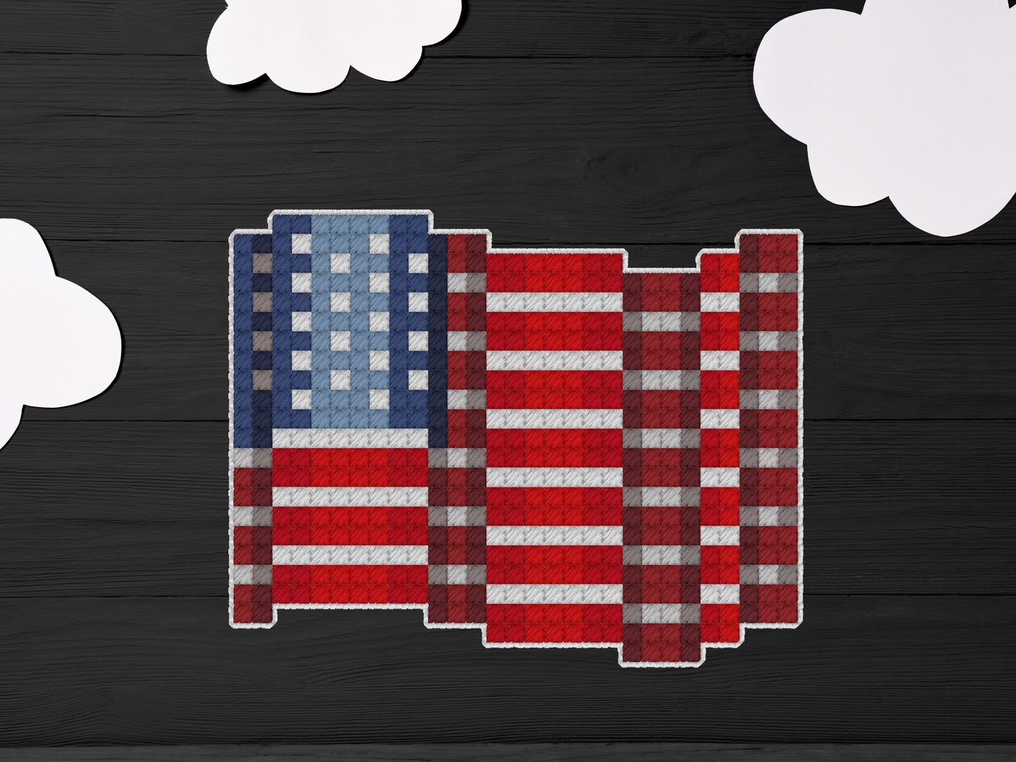 American Flag Pattern | Needlepoint, Plastic Canvas Pattern | Great for Kids, Teens and Adults