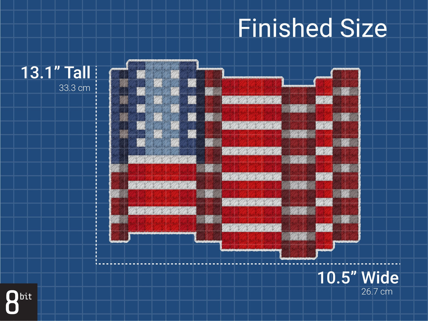 American Flag Pattern | Needlepoint, Plastic Canvas Pattern | Great for Kids, Teens and Adults