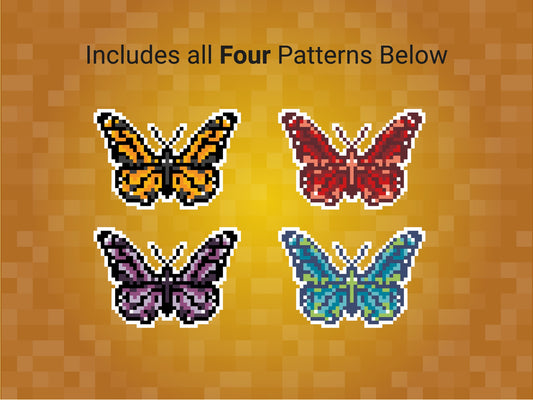 Butterfly Pattern | Includes Four Variations | Needlepoint, Plastic Canvas Pattern | Great for Kids, Teens and Adults