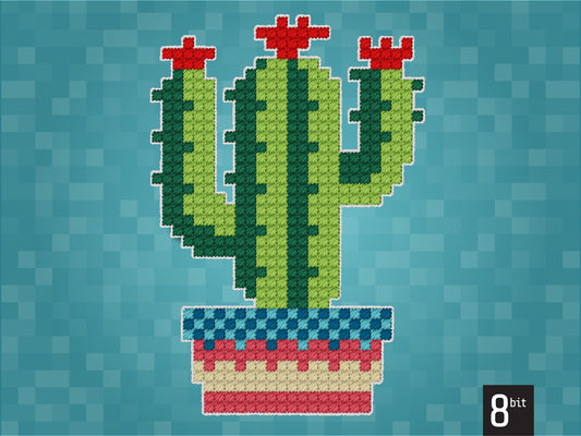 Cactus Pixel Art Pattern | Includes Four Variations | Needlepoint, Plastic Canvas Pattern | Great for Kids, Teens and Adults