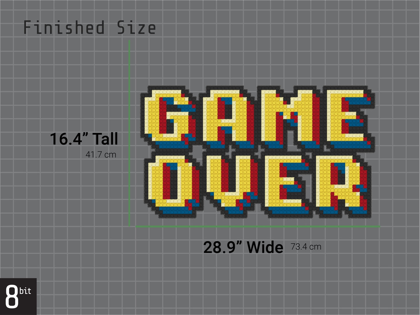 Game Over Pattern | Includes Four Variations | Needlepoint, Plastic Canvas Pattern | Great for Kids, Teens and Adults