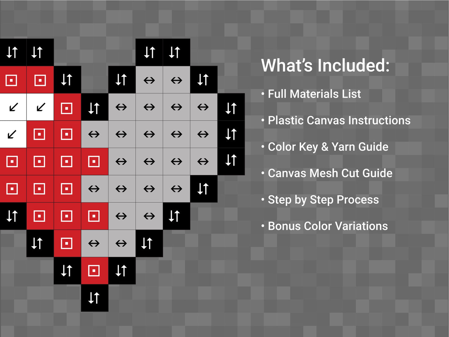 Video Game Health Meter Pattern | Includes Four Variations | Needlepoint, Plastic Canvas Pattern | Great for Kids, Teens and Adults