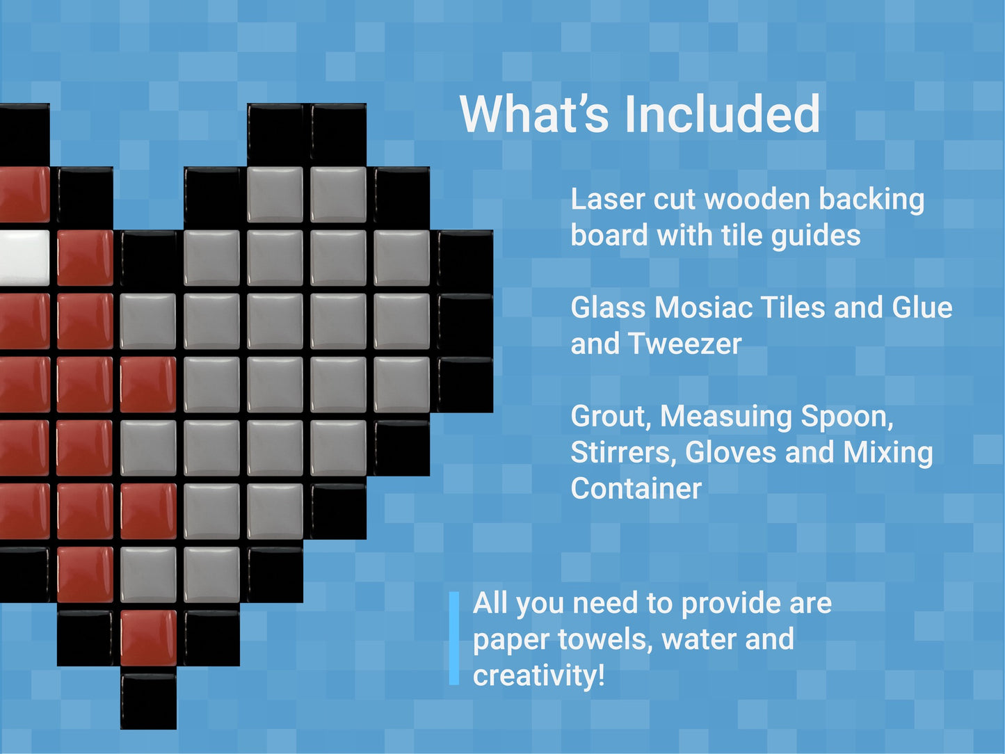 Heart Mosaic Craft Kit | Everything You Need | Accessible to All