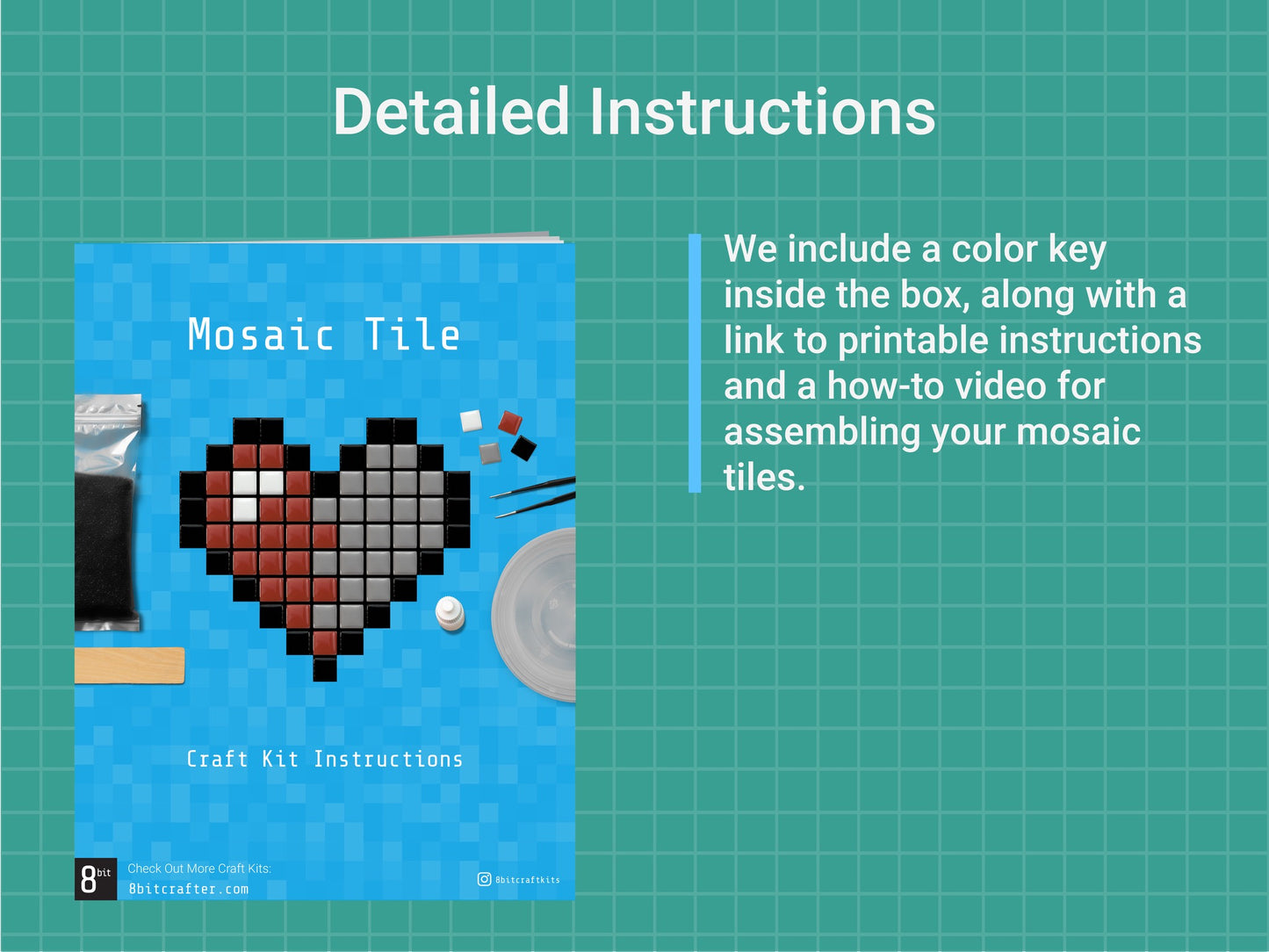 Heart Mosaic Craft Kit | Everything You Need | Accessible to All