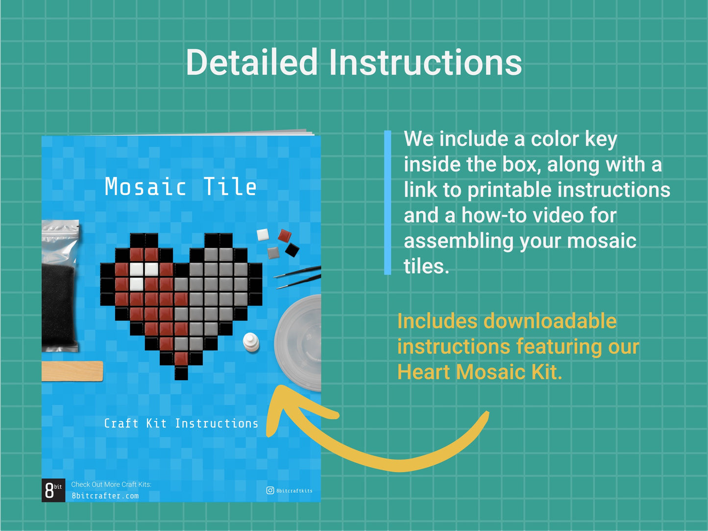 Cat Mosaic Craft Kit | Three Designs | Everything You Need | Accessible to All