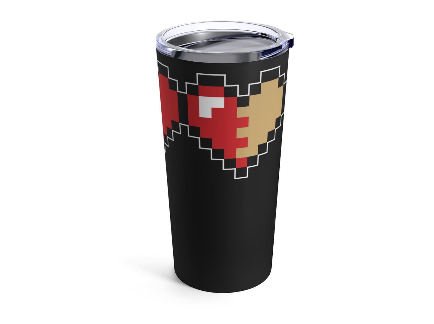 Pixel Life Heart Video Game Themed Tumbler 20 oz