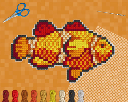 Fish Pattern | Includes Four Variations | Needlepoint, Plastic Canvas Pattern | Great for Kids, Teens and Adults