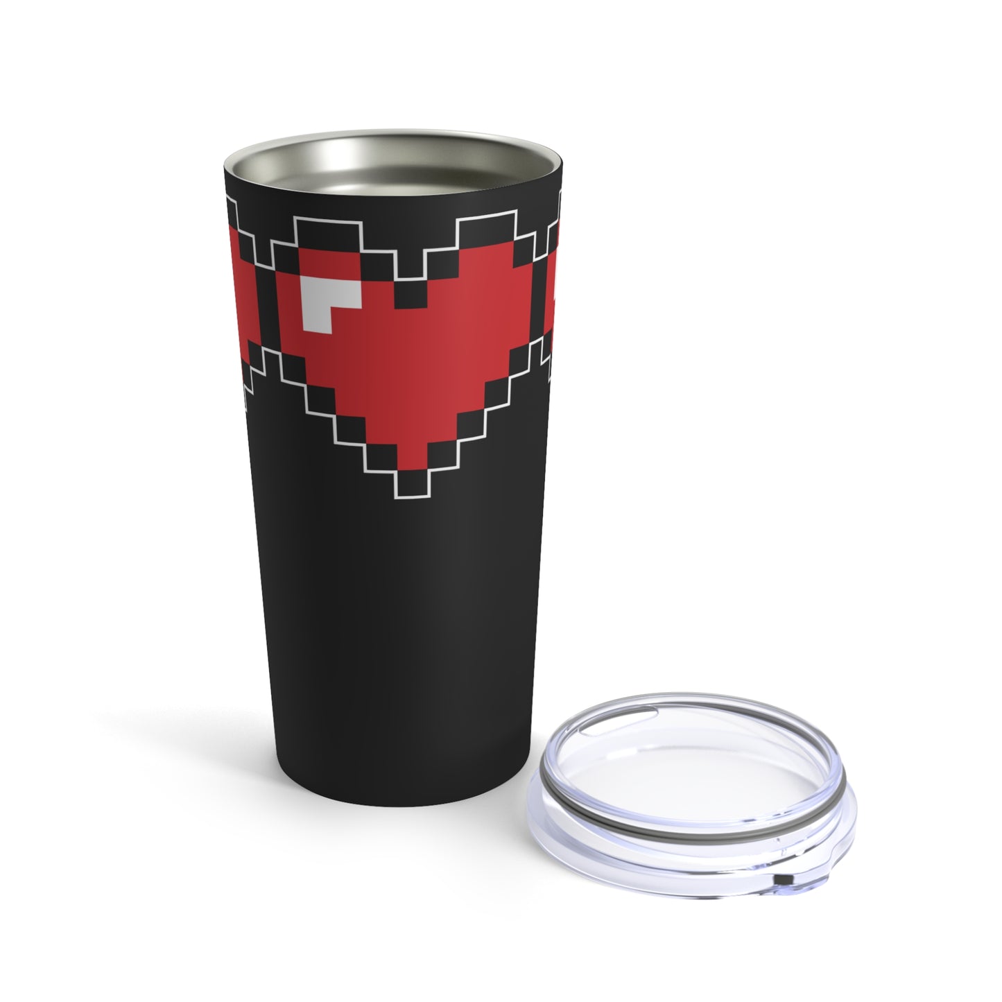 Pixel Life Heart Video Game Themed Tumbler 20 oz